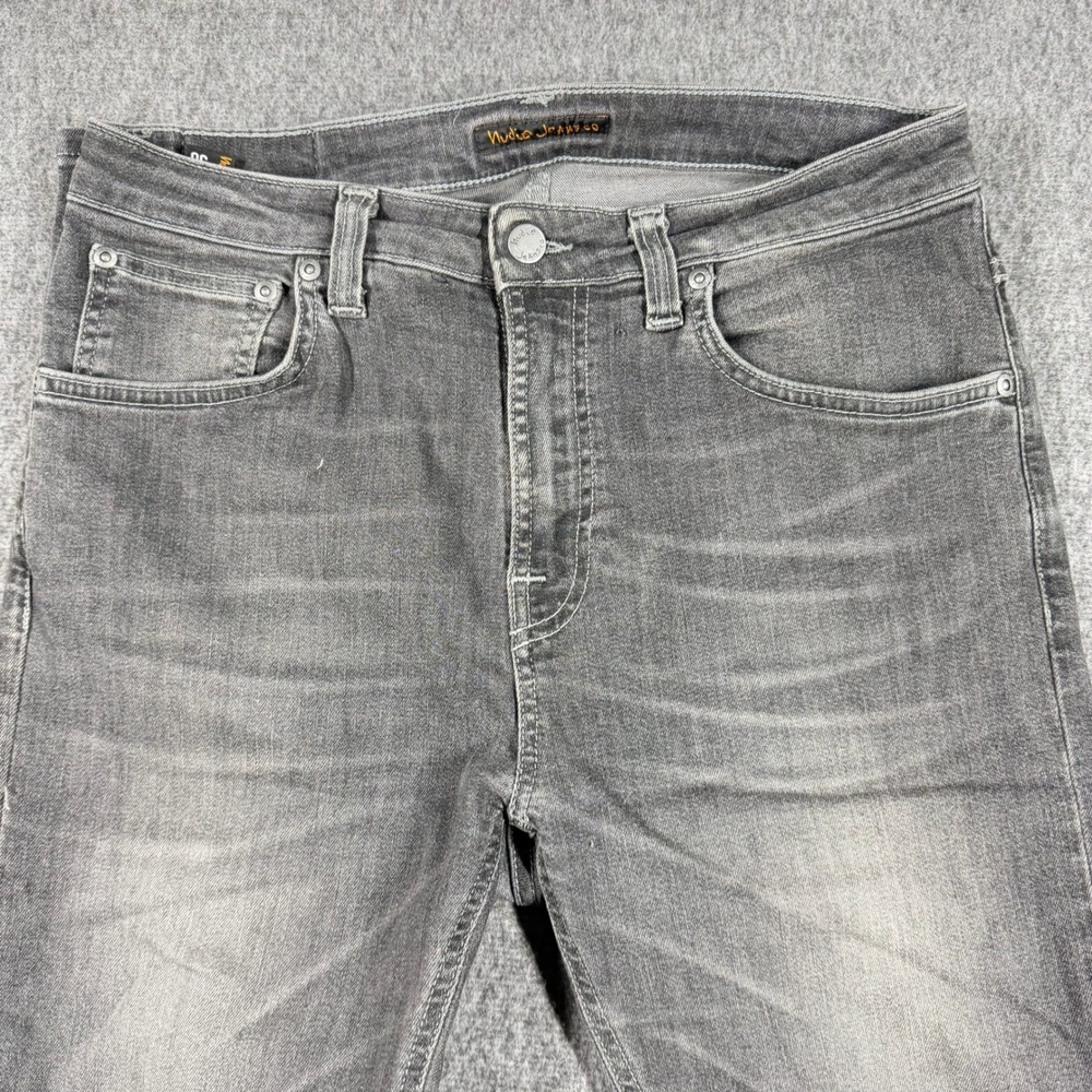 Nudie Jeans Co Womens Hightop Tilde Gray Slim Fit Denim Jeans Faded Wash 32x30 - Picture 2 of 16